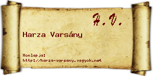 Harza Varsány névjegykártya
